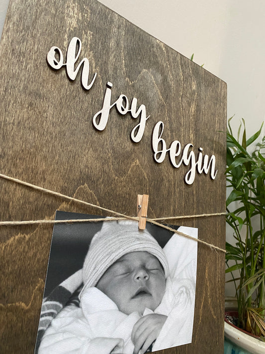 Wood Wall Art Oh' Joy Begin Baby Announcement