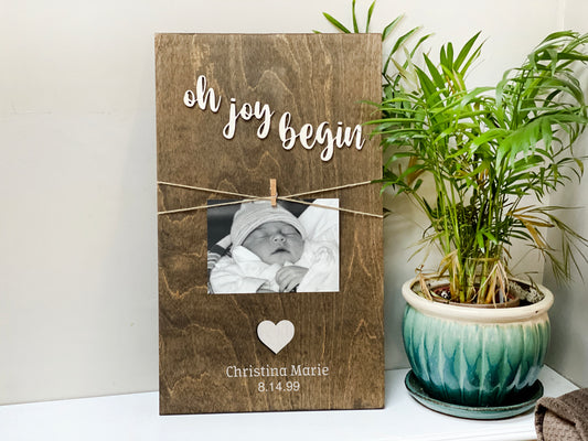 Wood Wall Art Oh' Joy Begin Baby Announcement