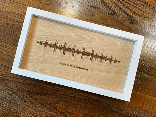 Love At Frist Heartbeat. Baby's Sonogram Heartbeat Sound Wave Art