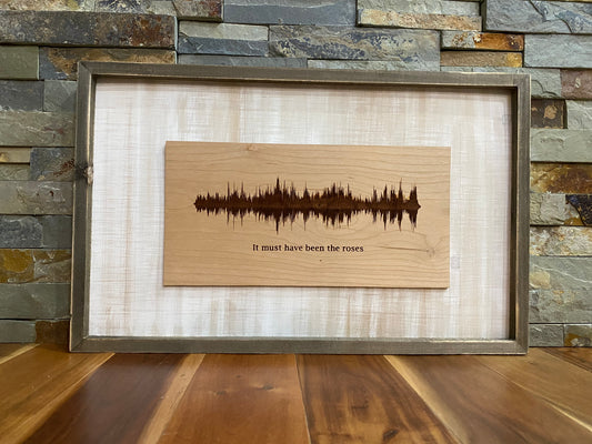 Wood Engraved Forever Grateful Sound Waves, Wall Art