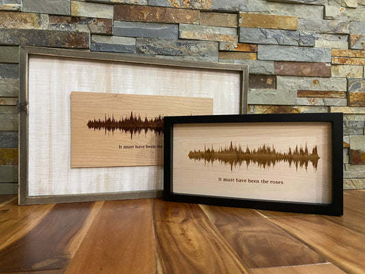 Wood Engraved Forever Grateful Sound Waves, Wall Art