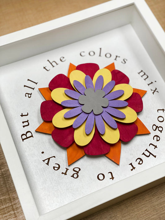 All the Colors Mix Together Layered Framed Art