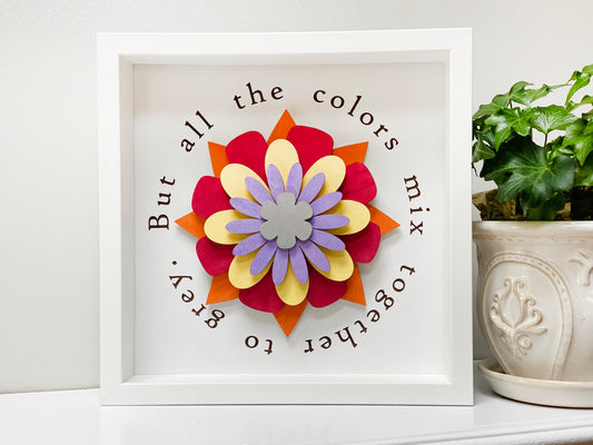 All the Colors Mix Together Layered Framed Art