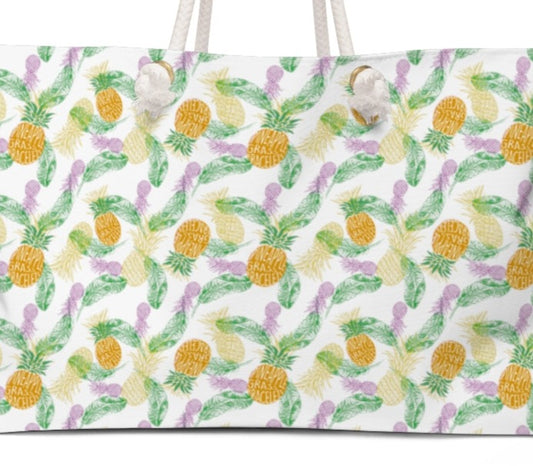 Pineapple Grass Bracelets White Beach Bag