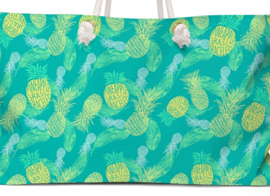 Pineapple Grass Bracelets Green Beach Bag