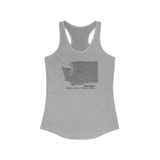 Washington State Mountains Stats Tank Top