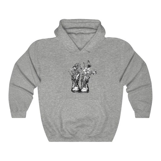 Boots With Flowers Hoodie