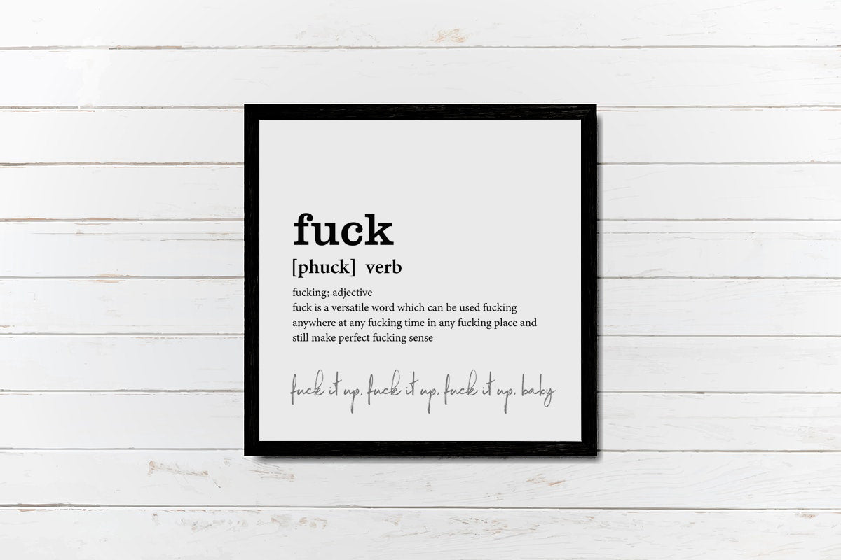 The Definition of Fuck Minimalistic Framed Print