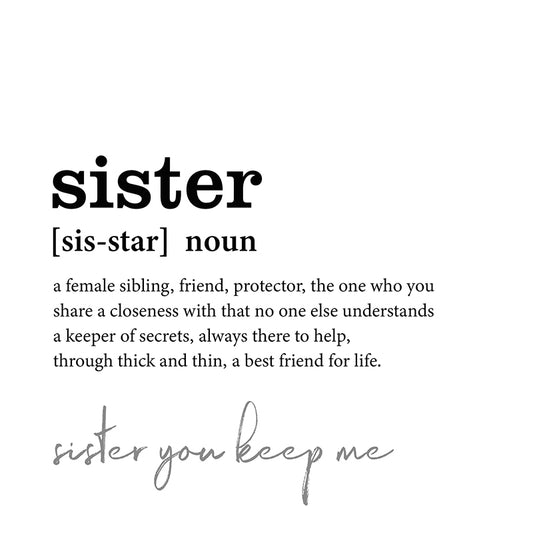 The Definition of Sister Minimalistic Framed Print