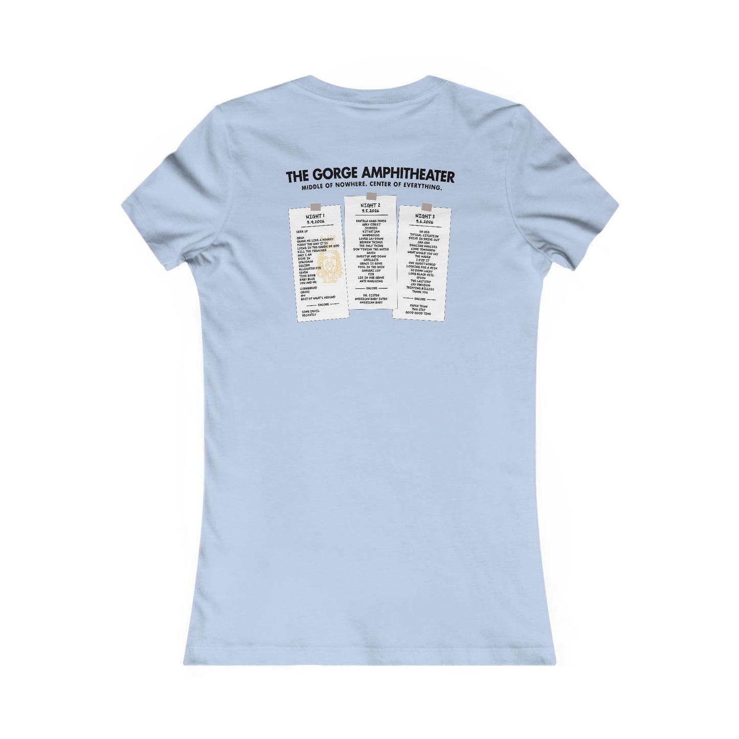 New Gorge Album 2026 Woman's Cut Tee *With Set List
