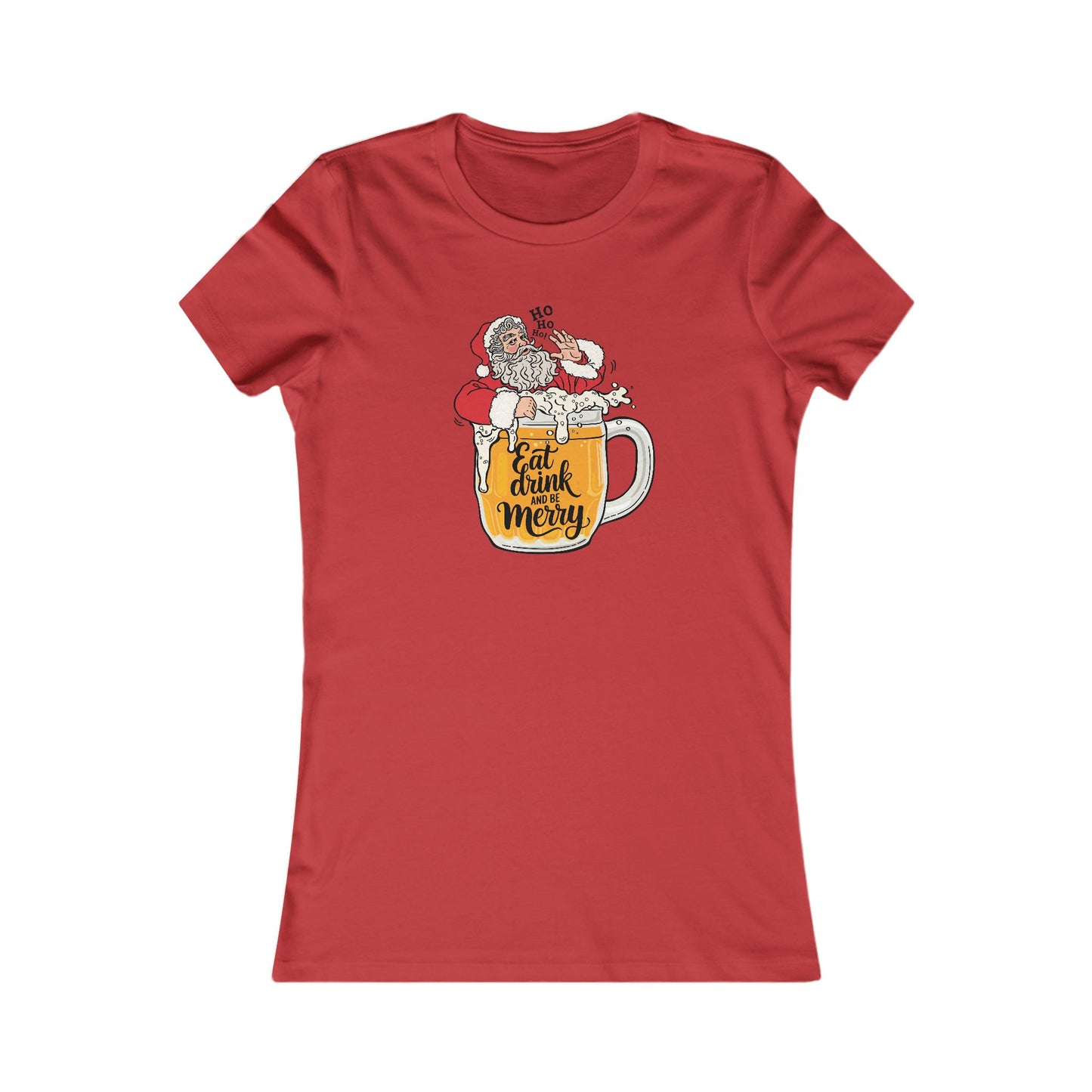 Eat Drink Santa Woman's Cut Tee