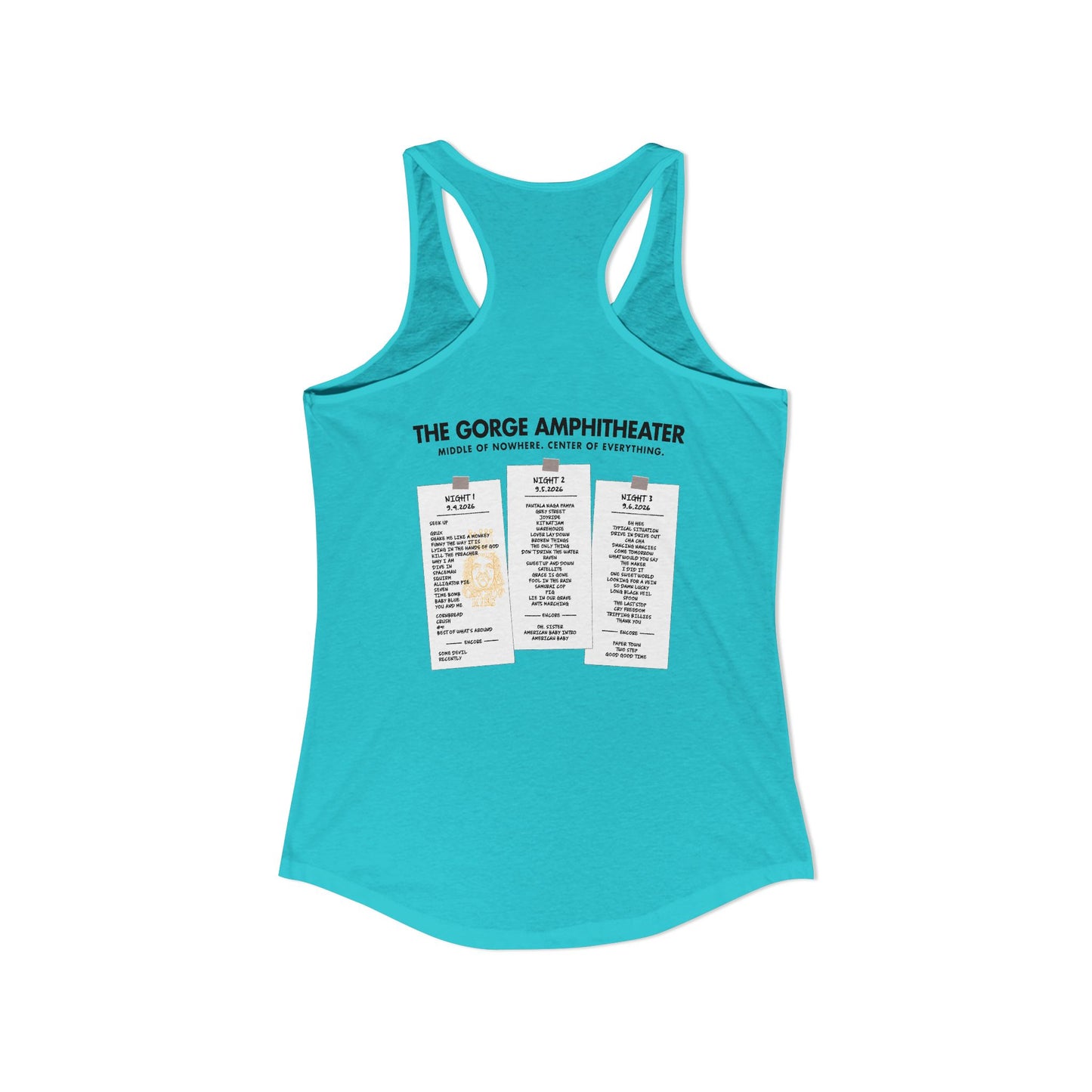 New Gorge Album 2026 Woman's Tank *With Set List