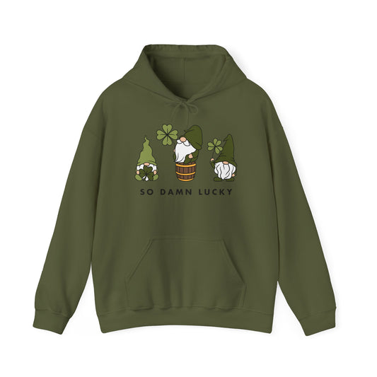 Gnomes So Damn Lucky Hoodie