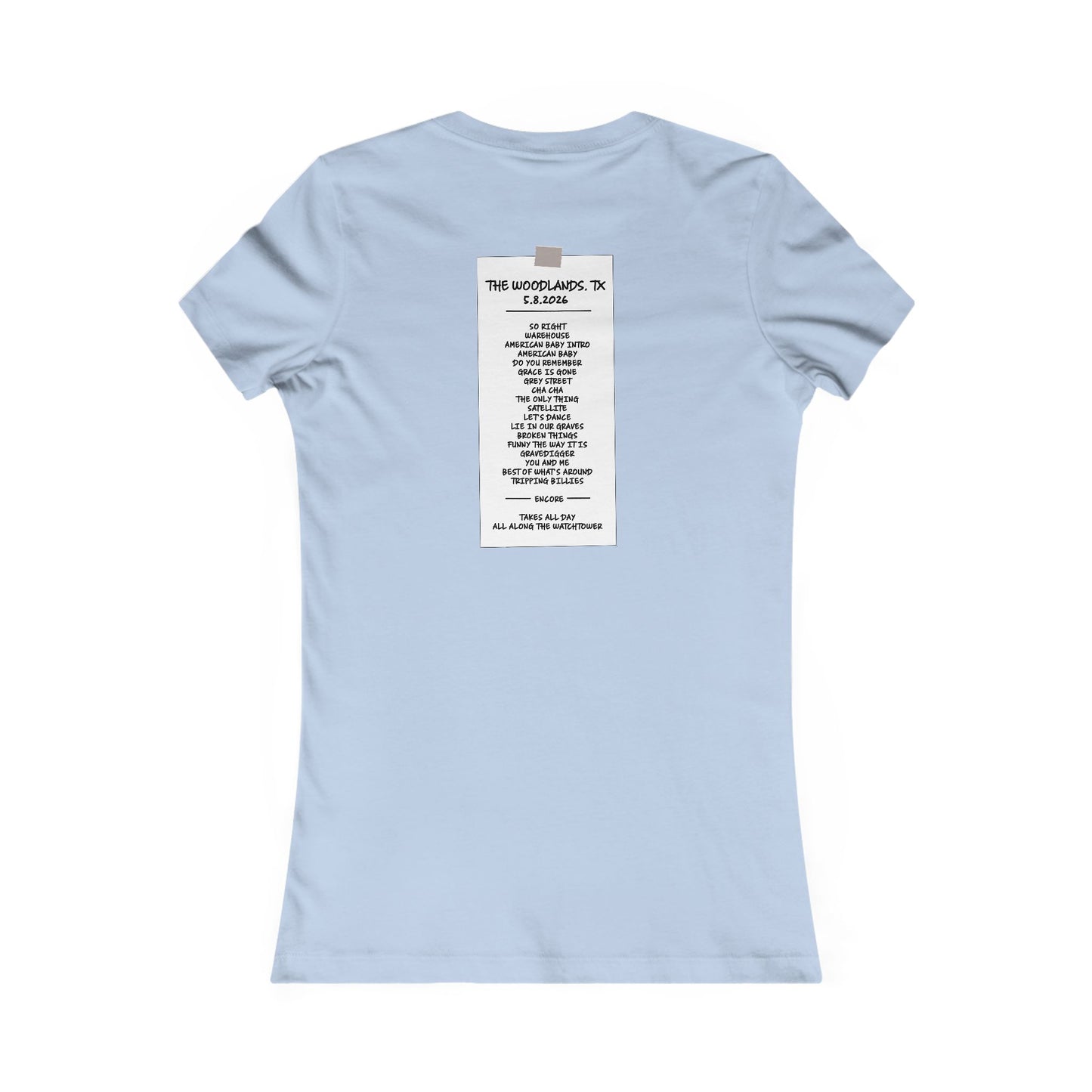 The Woodlands 2026 Woman's Cut Tee *With Set List
