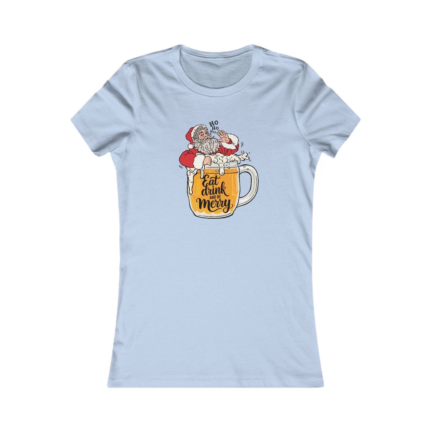 Eat Drink Santa Woman's Cut Tee