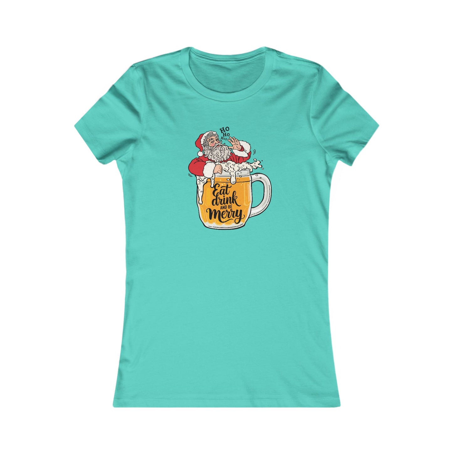 Eat Drink Santa Woman's Cut Tee