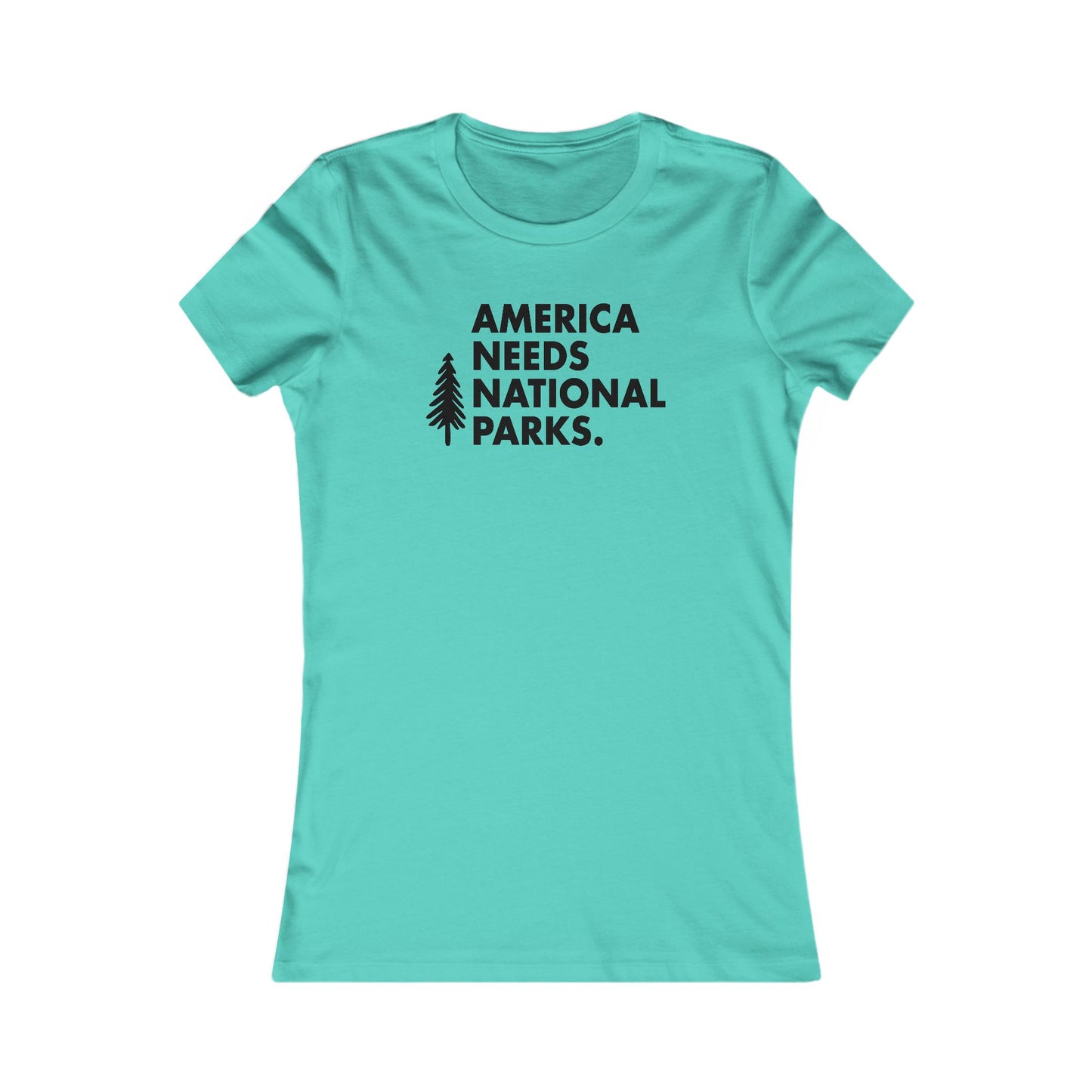 America Needs National Parks Woman's Cut Tee