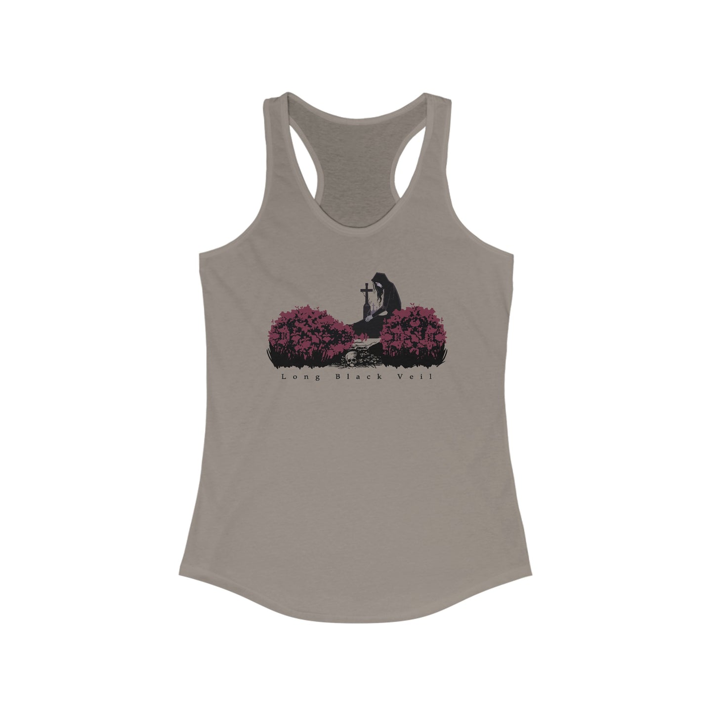 Long Black Veil Tank Top