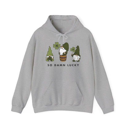 Gnomes So Damn Lucky Hoodie
