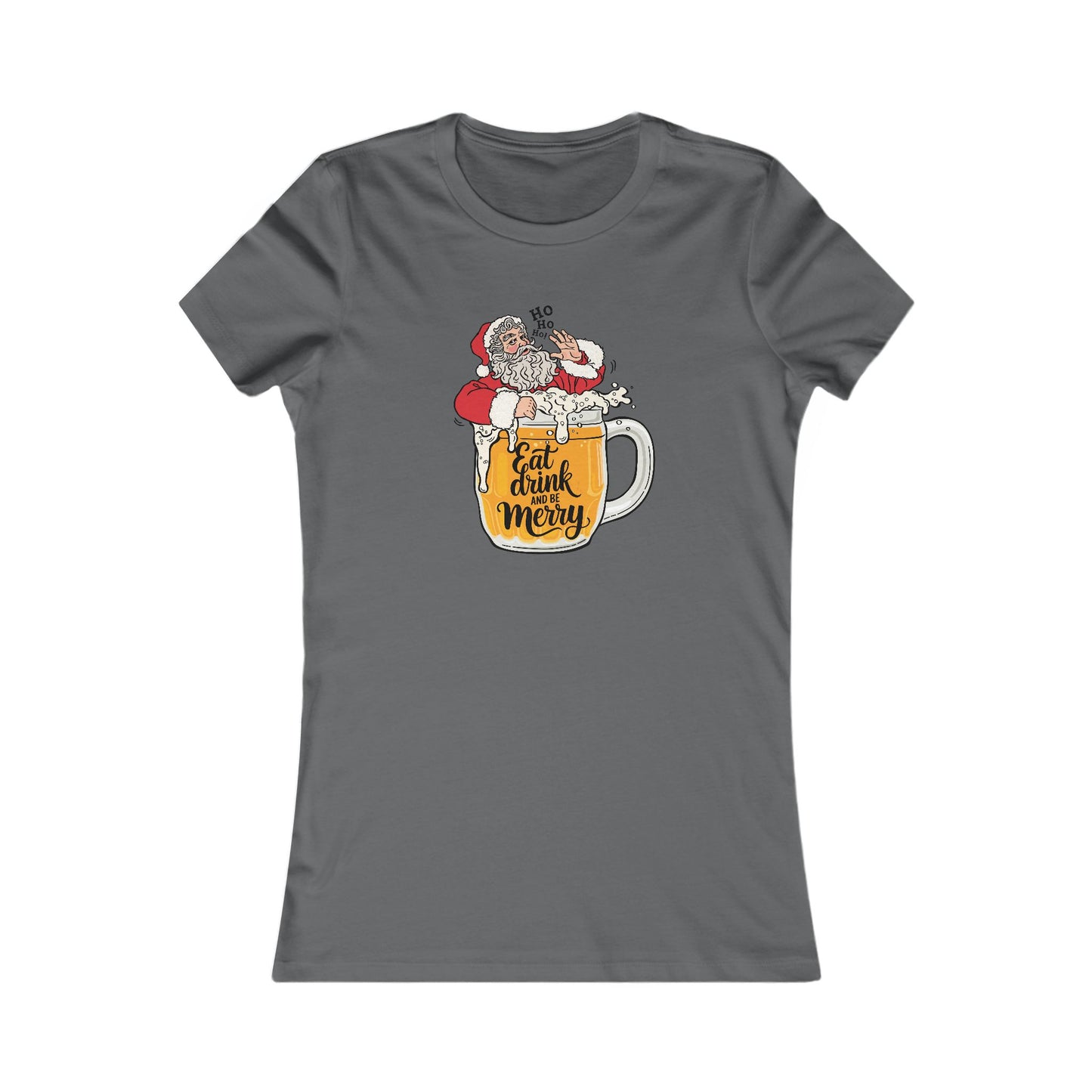 Eat Drink Santa Woman's Cut Tee