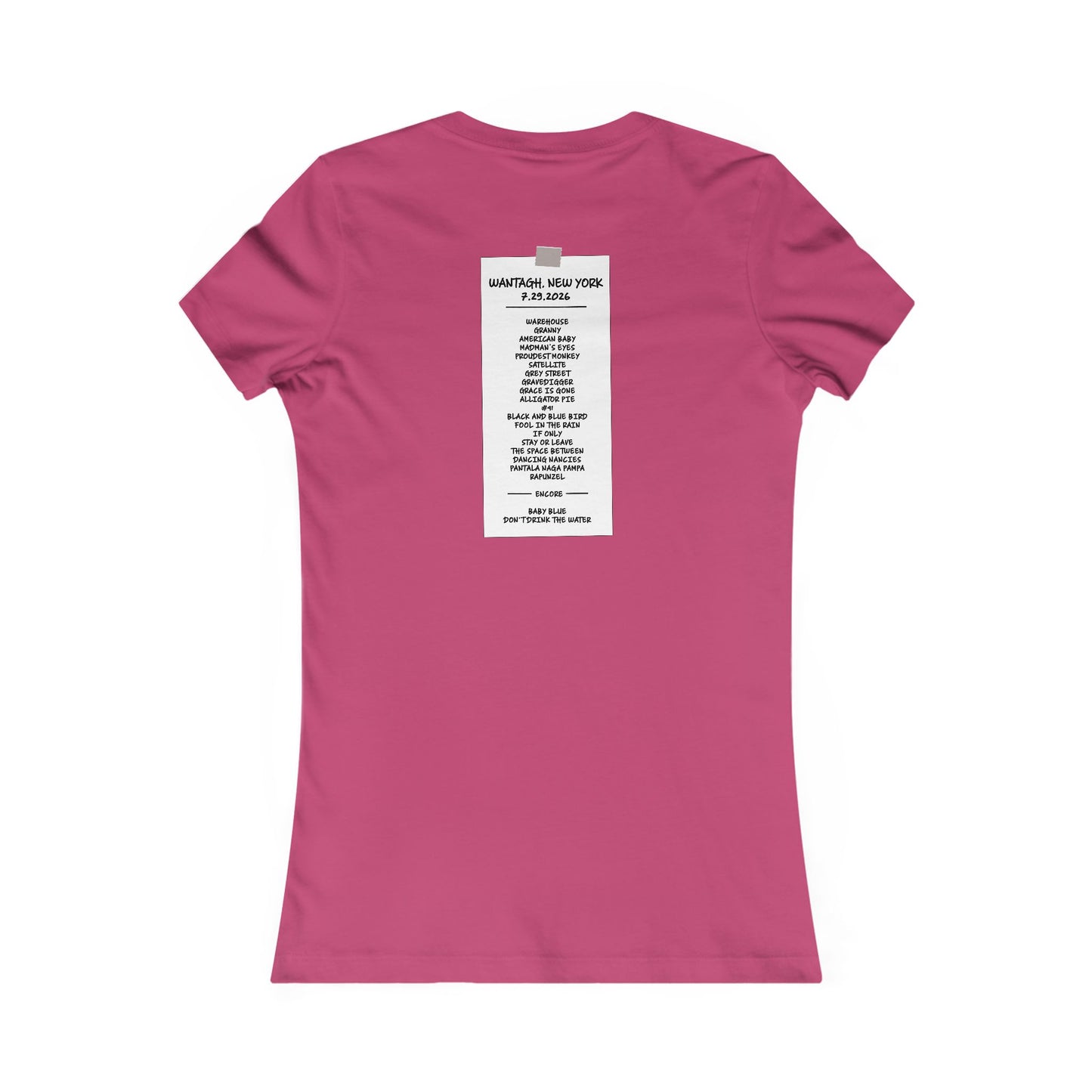 Jones Beach 2026 Woman's Cut Tee RAIN DATE *With Setlist