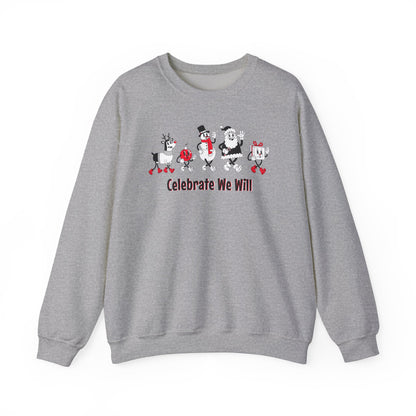 Celebrate We Will Holiday Vintage Crew Neck