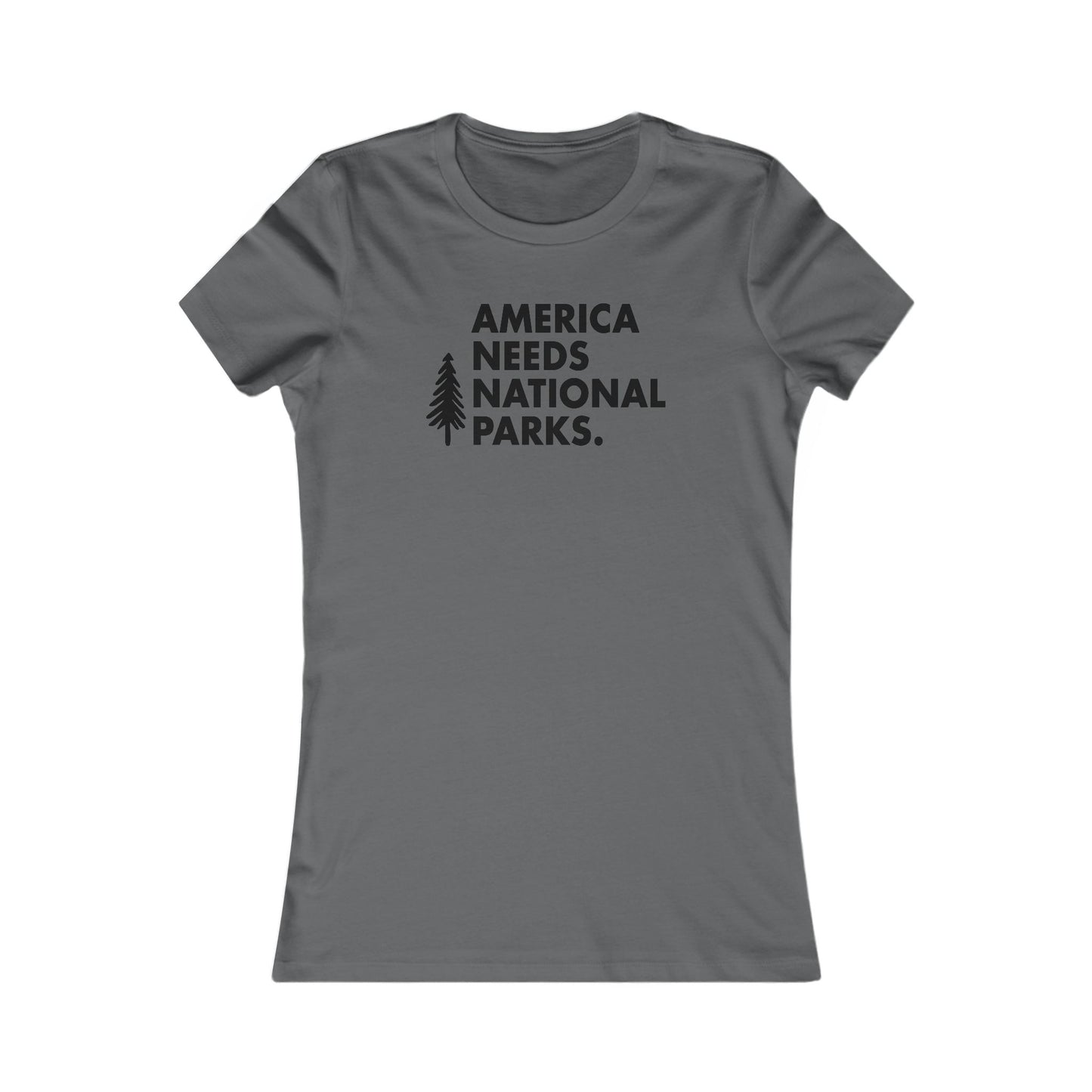 America Needs National Parks Woman's Cut Tee