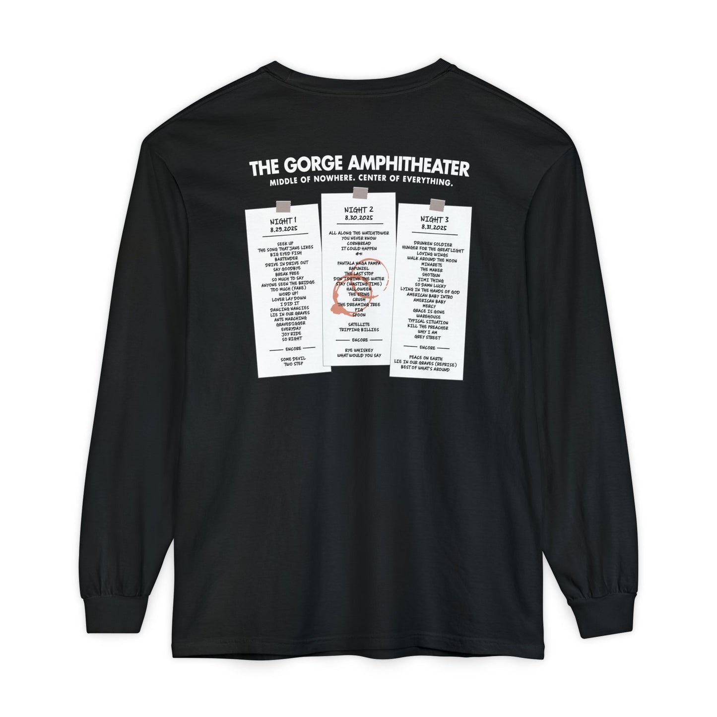 Middle Of Nowhere 2025 *with back printing Long Sleeve T