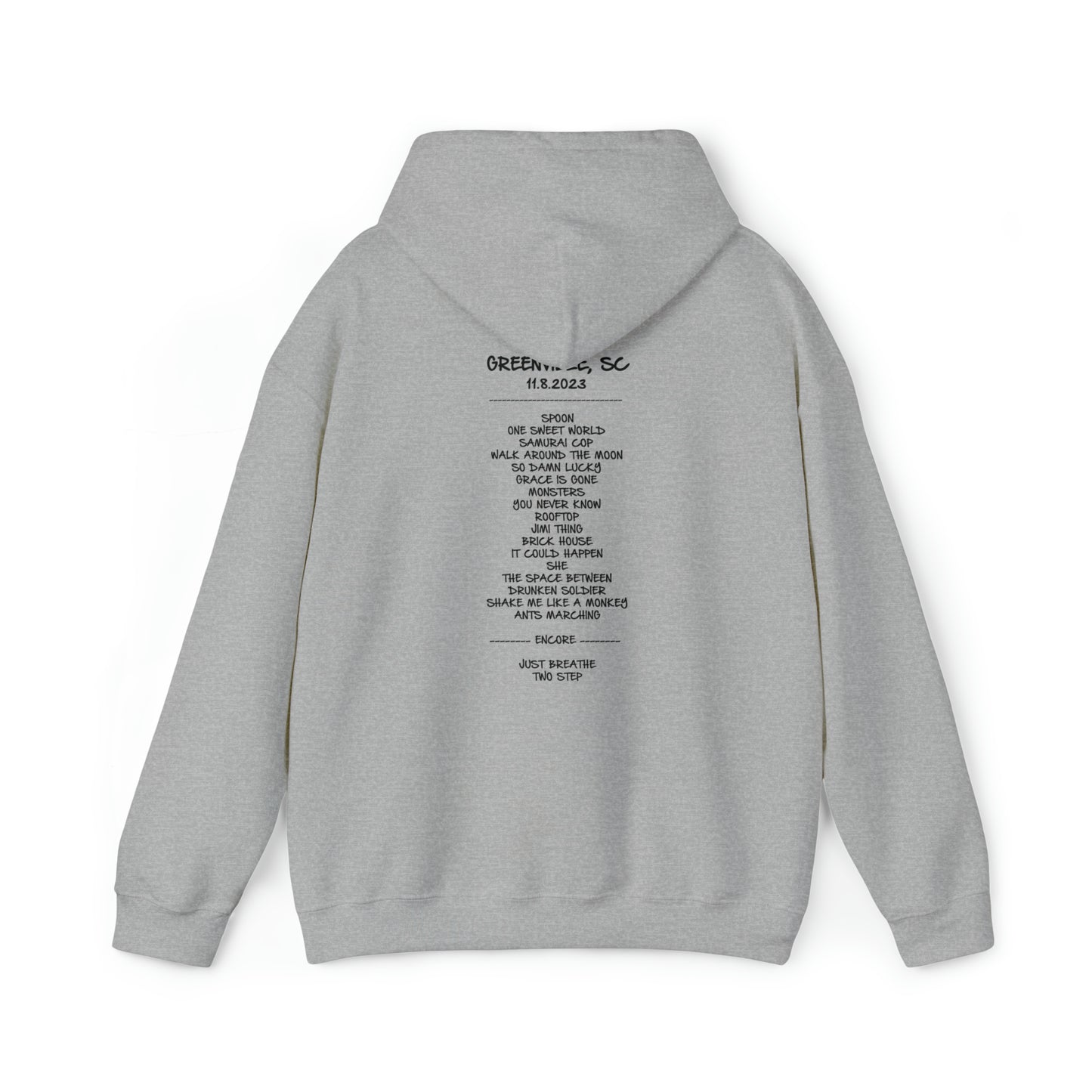 Greenville SC 2023 Hoodie w/set list