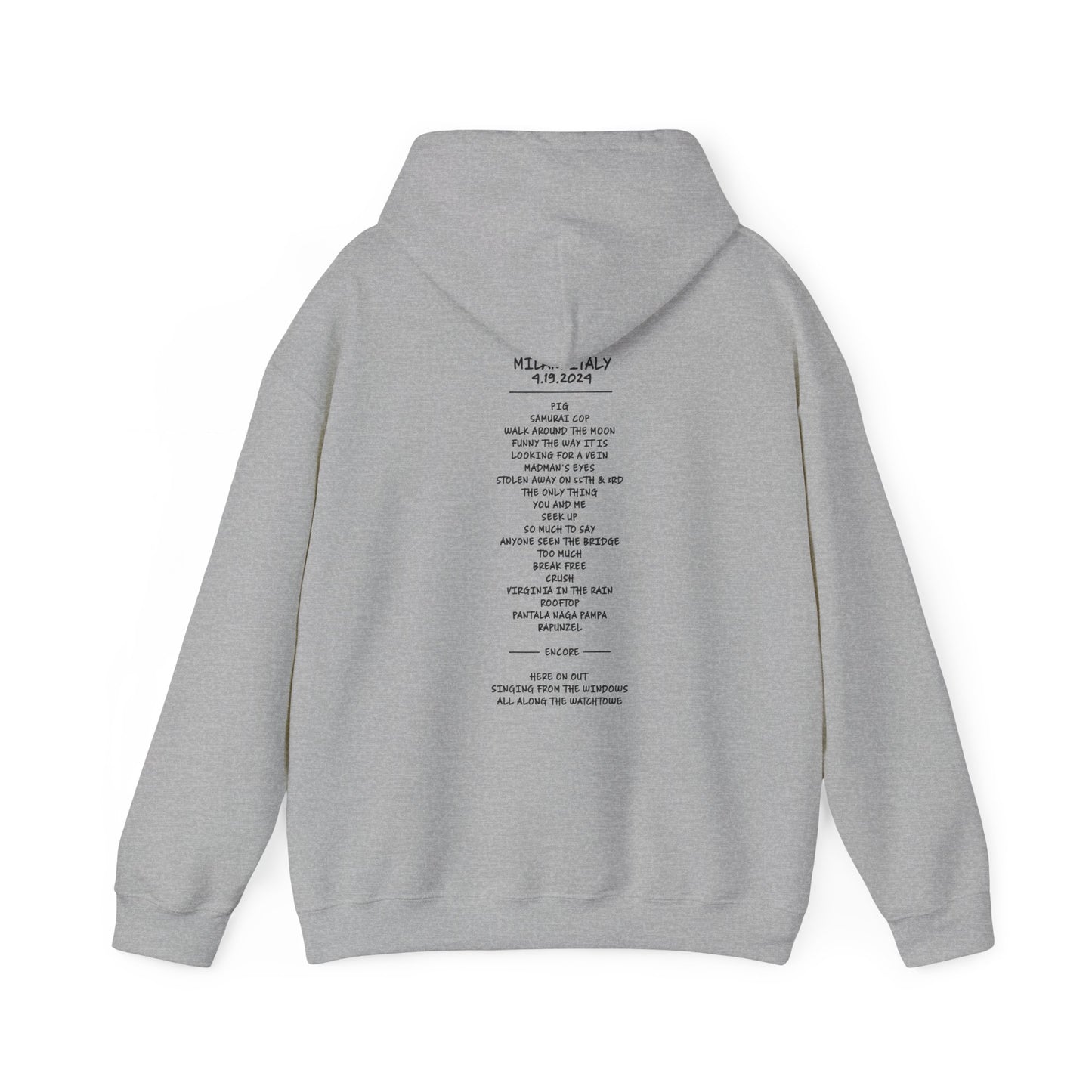 Italy Europe 2024 Hoodie w/set list