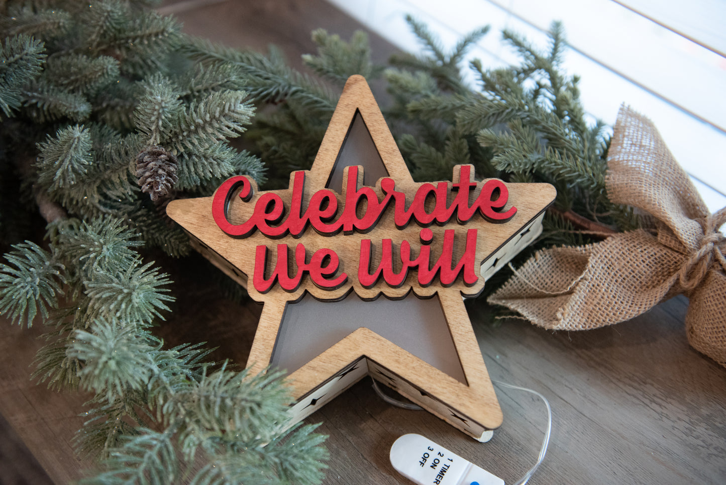 Light Up Wood Tree Topper *Hand Made