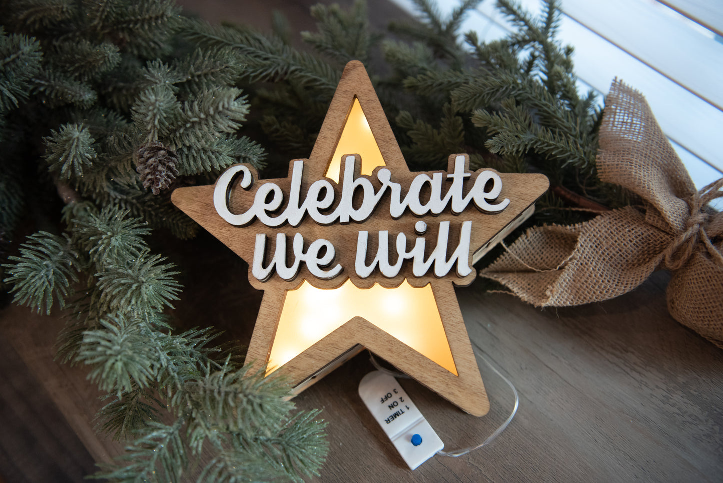 Light Up Wood Tree Topper *Hand Made