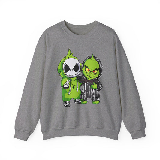 Jack And Grinch Crew Neck Sweatshirt
