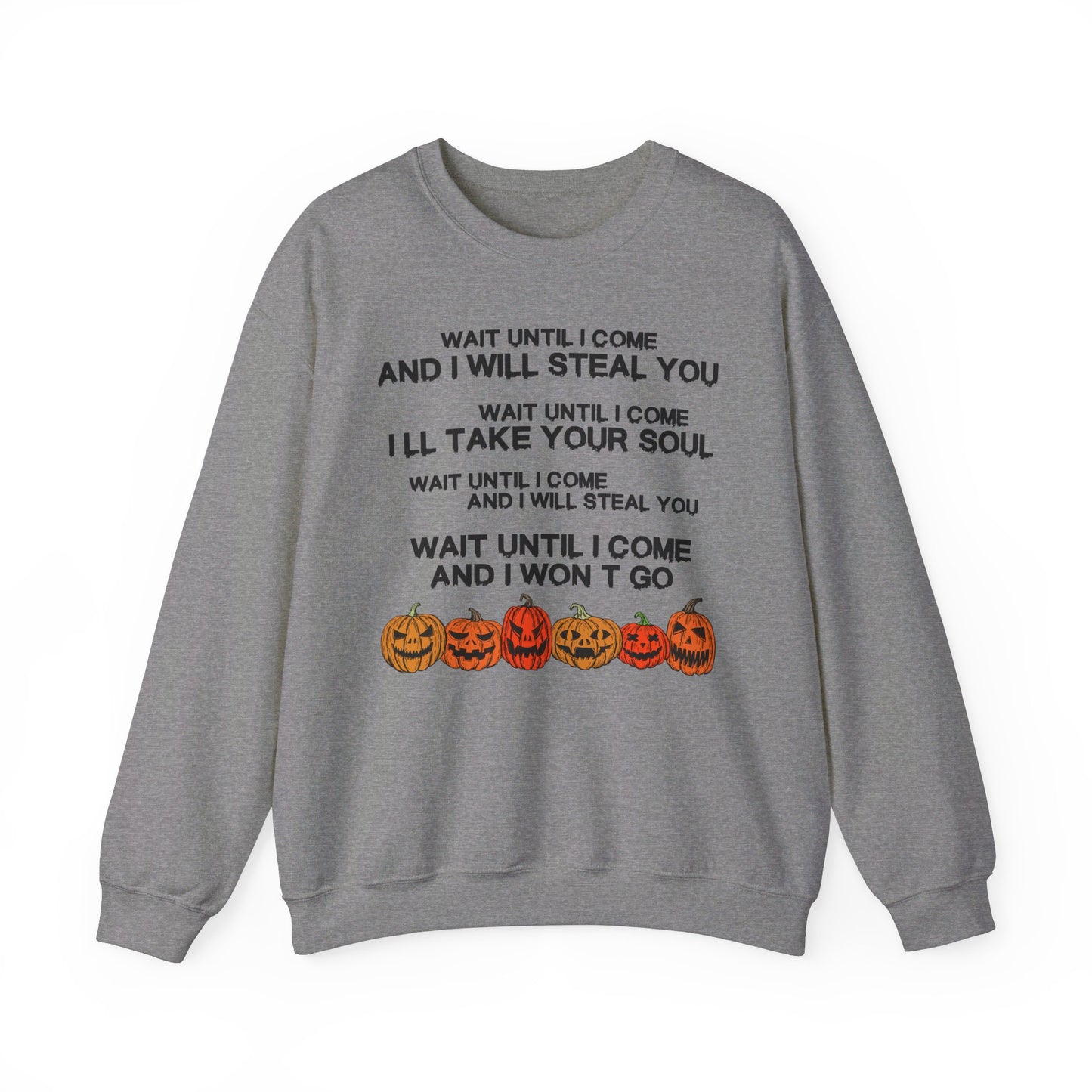 Halloween Lyrics Pumpkin Crew Neck Sweatshirt