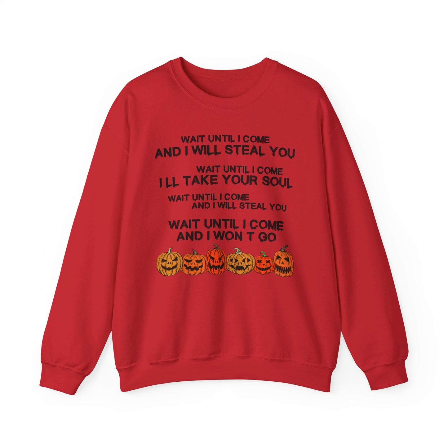 Halloween Lyrics Pumpkin Crew Neck Sweatshirt
