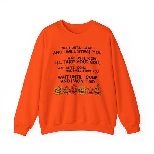 Halloween Lyrics Pumpkin Crew Neck Sweatshirt