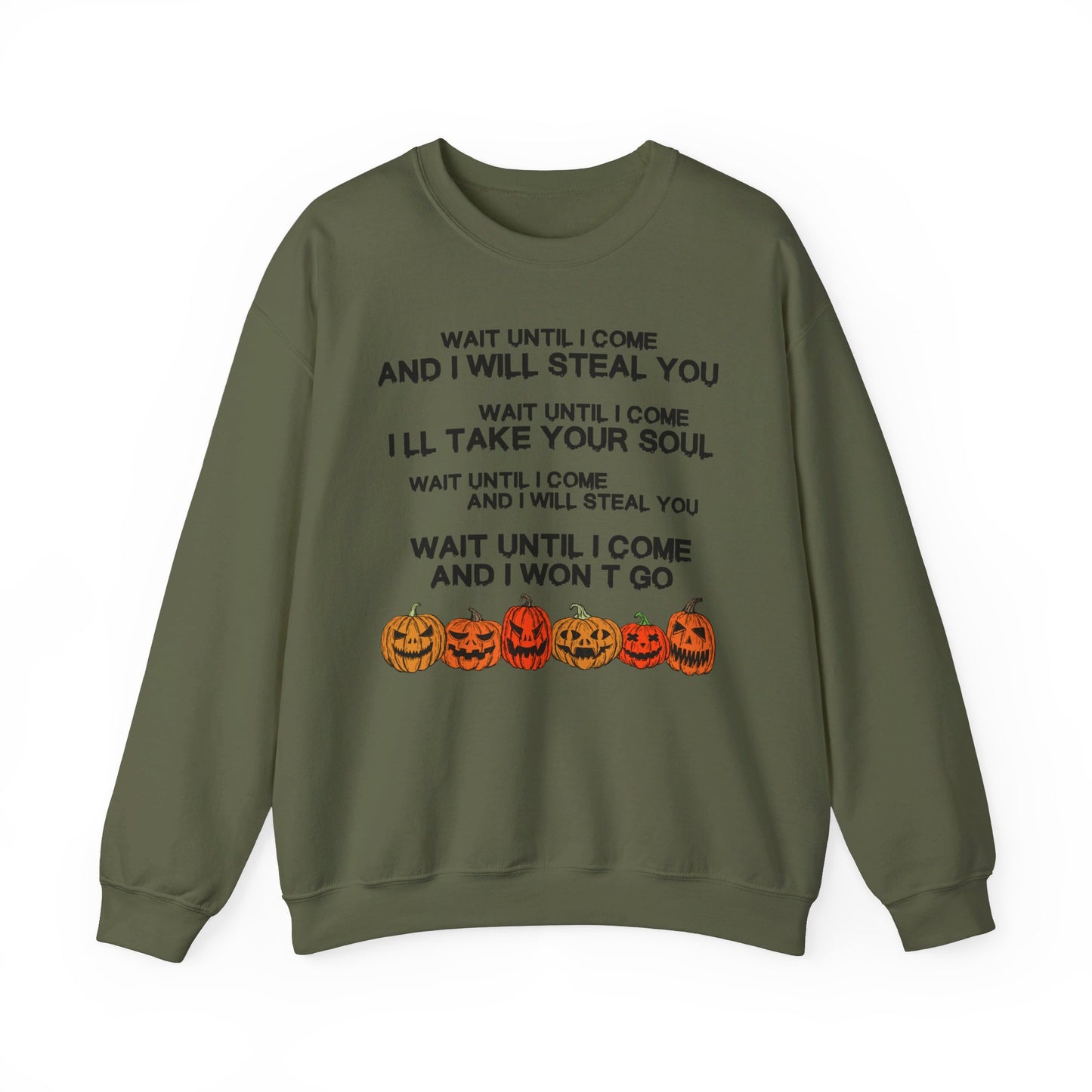 Halloween Lyrics Pumpkin Crew Neck Sweatshirt