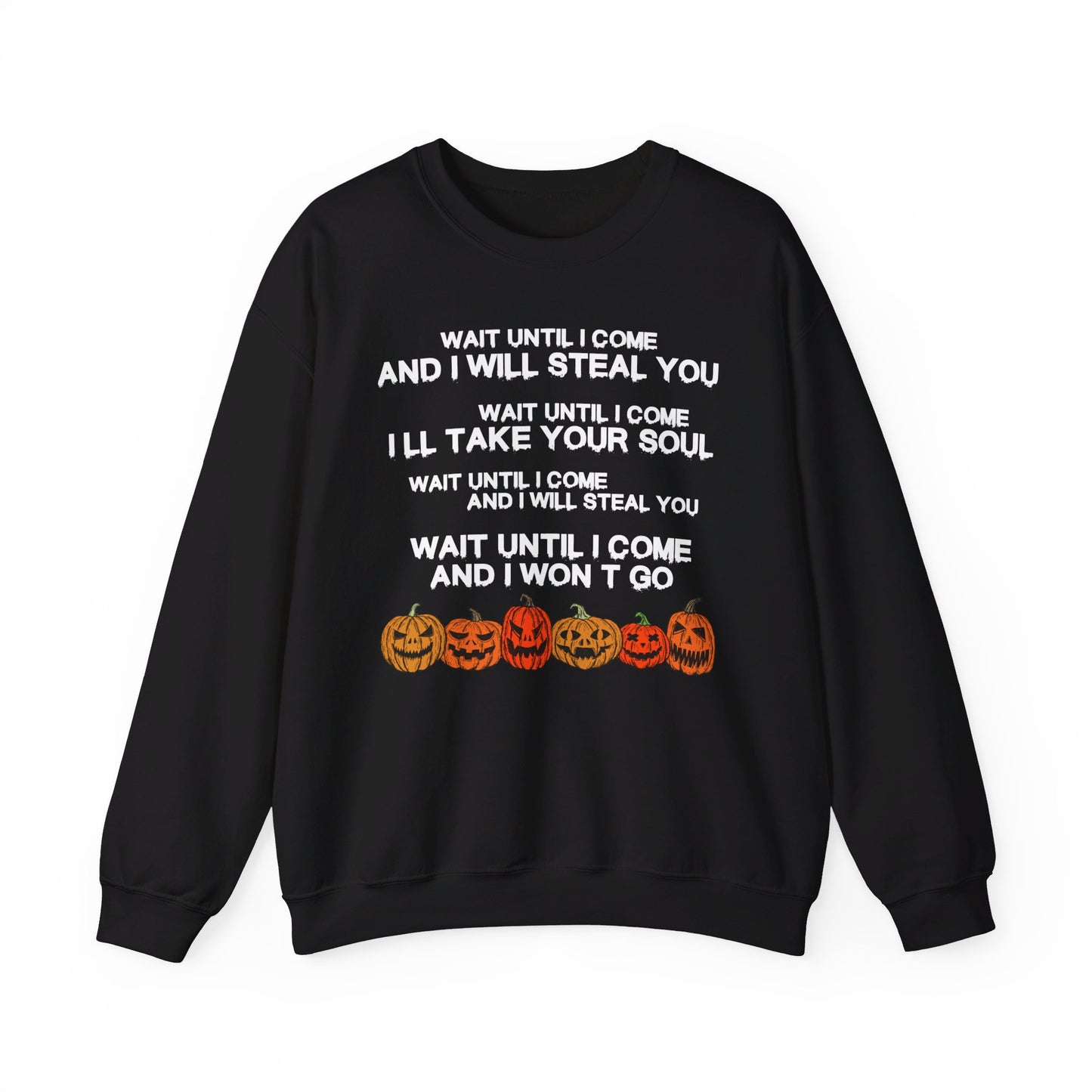 Halloween Lyrics Pumpkin Crew Neck Sweatshirt