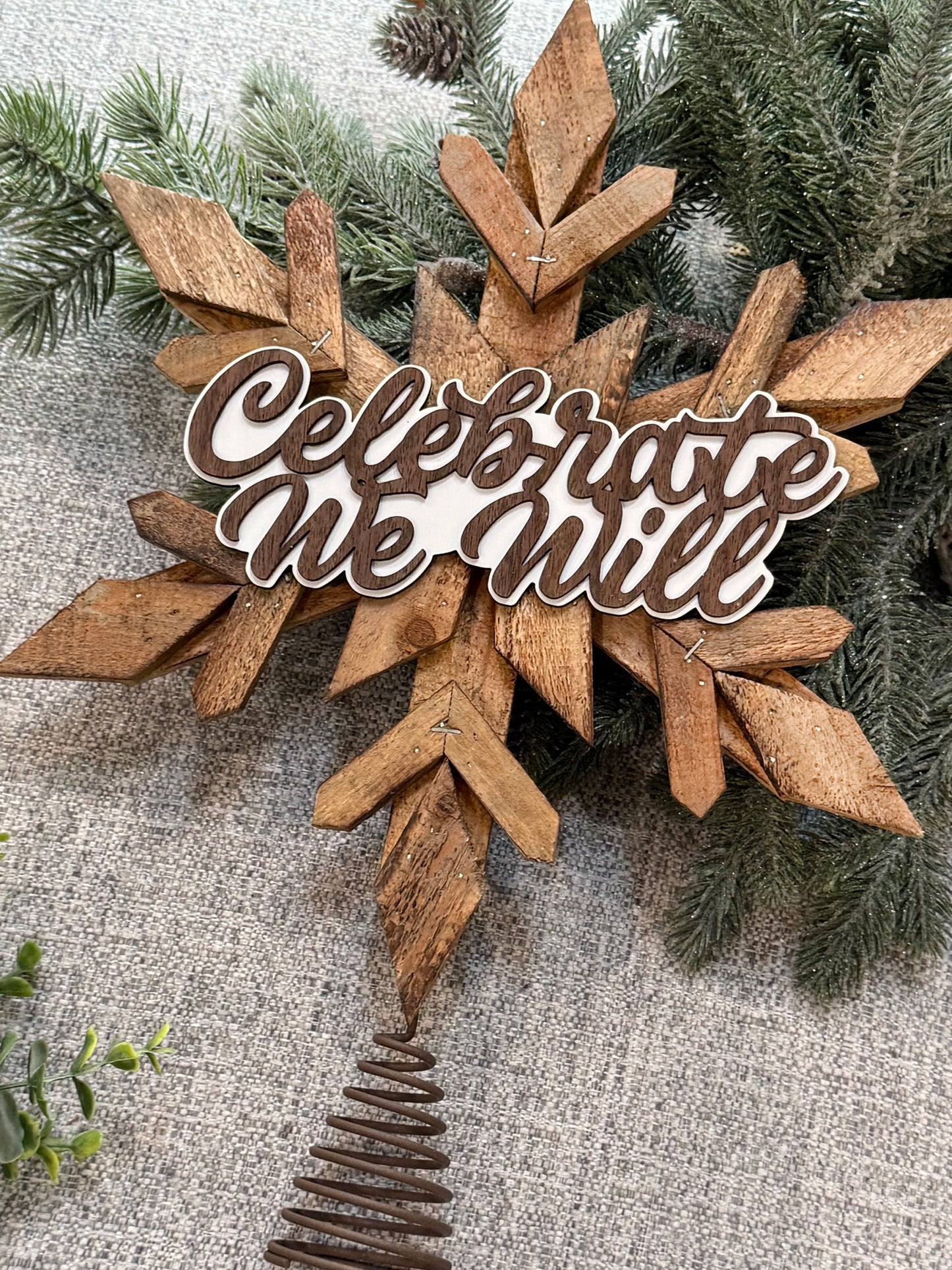 Handmade Wood Tree Topper (4 Variations)