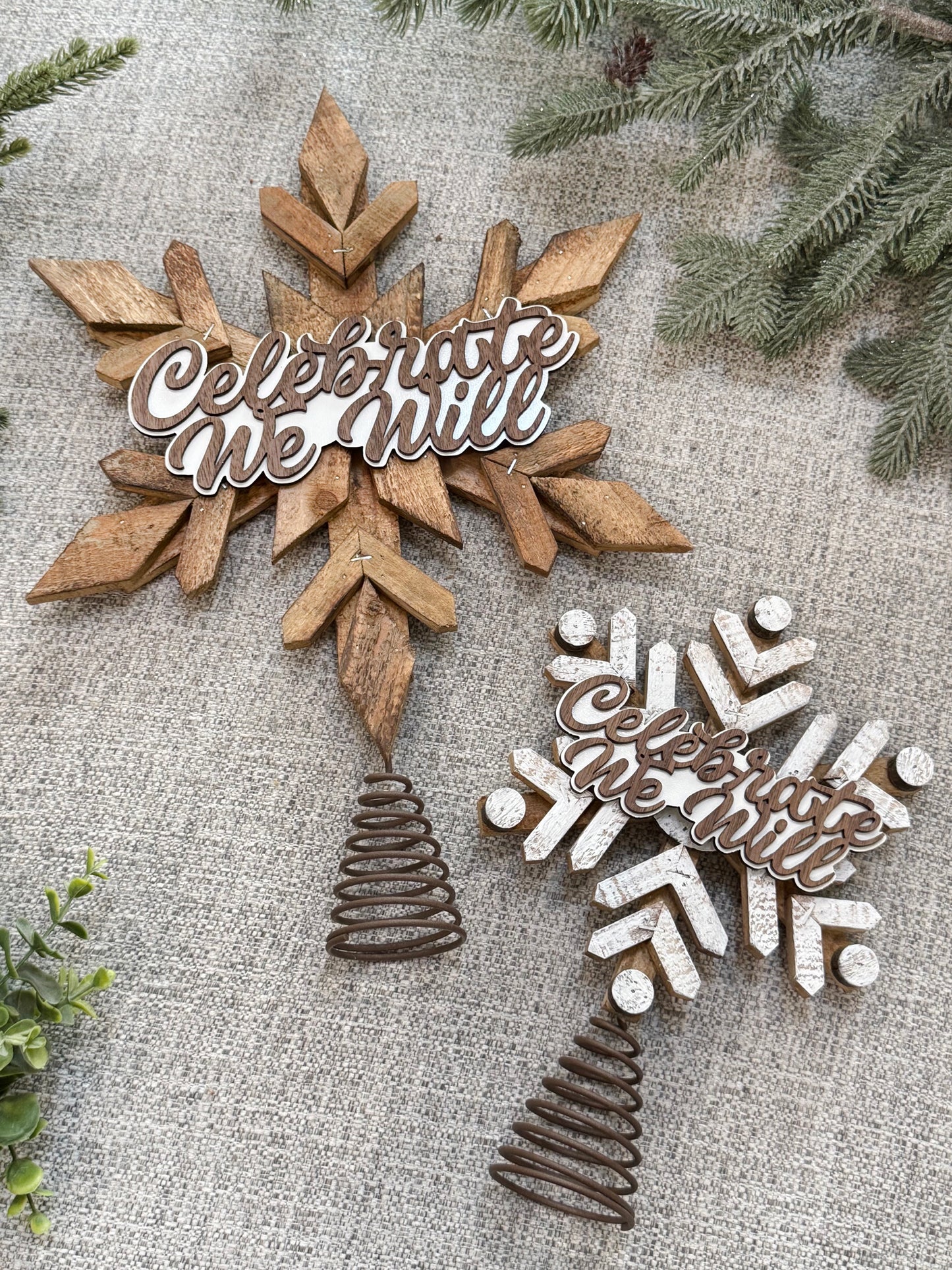 Handmade Wood Tree Topper (4 Variations)