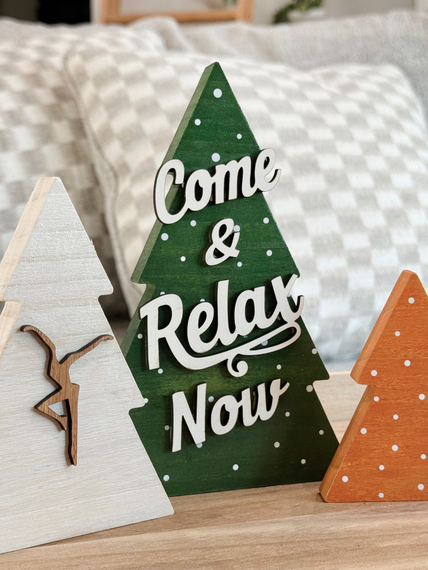 Set Of 3 Trees Wood Decor