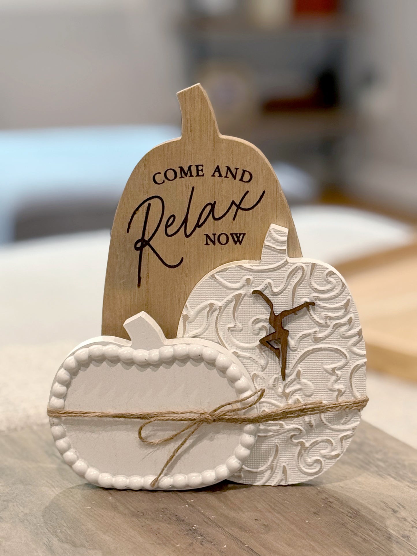 Wood Pumpkin Decor Table Top *Come & Relax Now