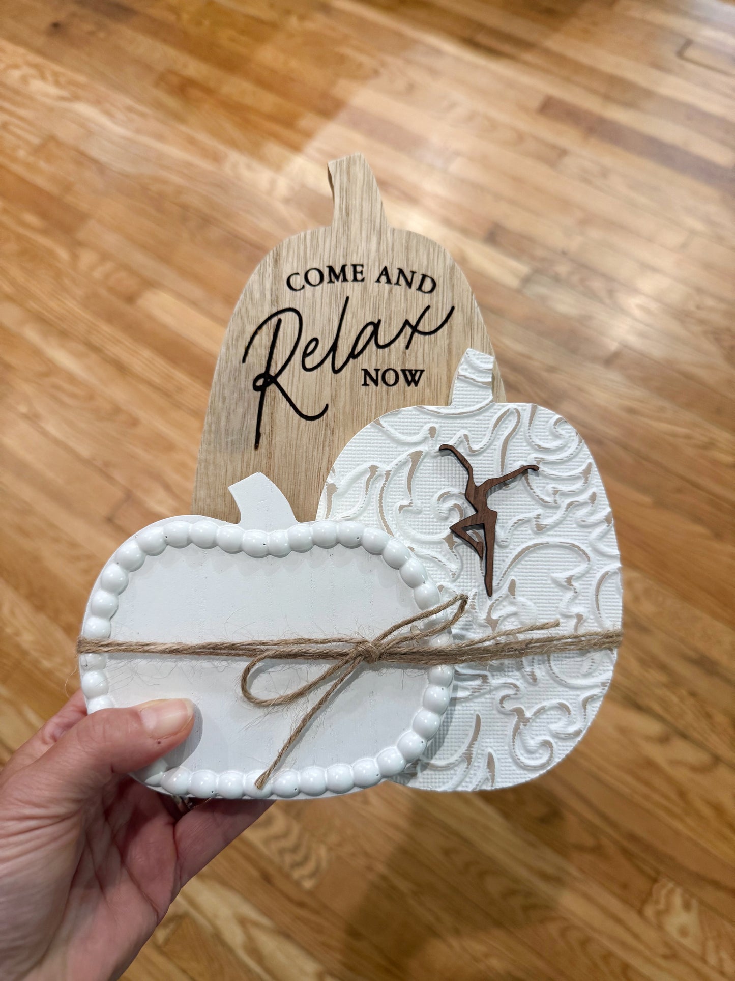 Wood Pumpkin Decor Table Top *Come & Relax Now