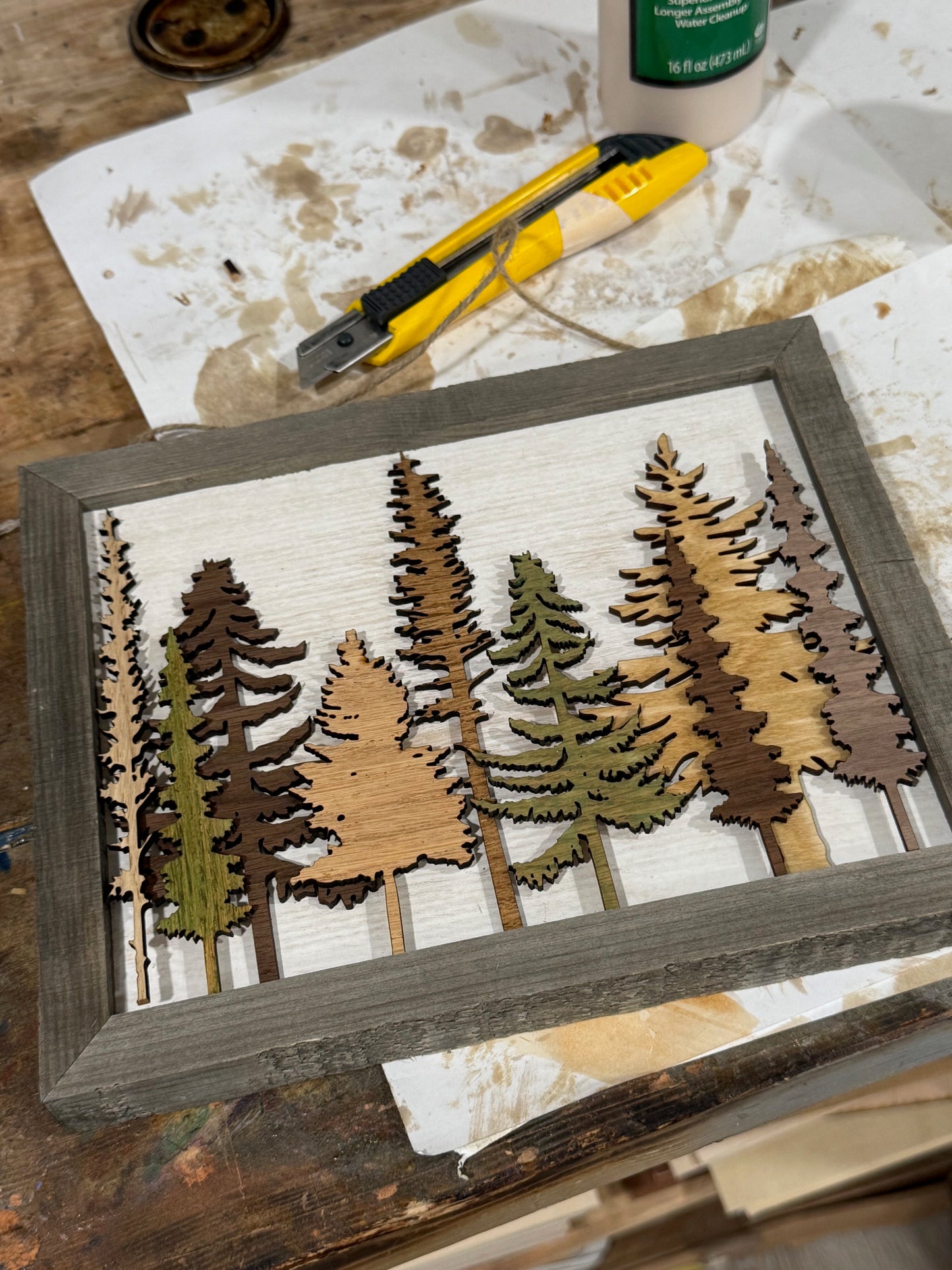 Layered Framed Tree Art