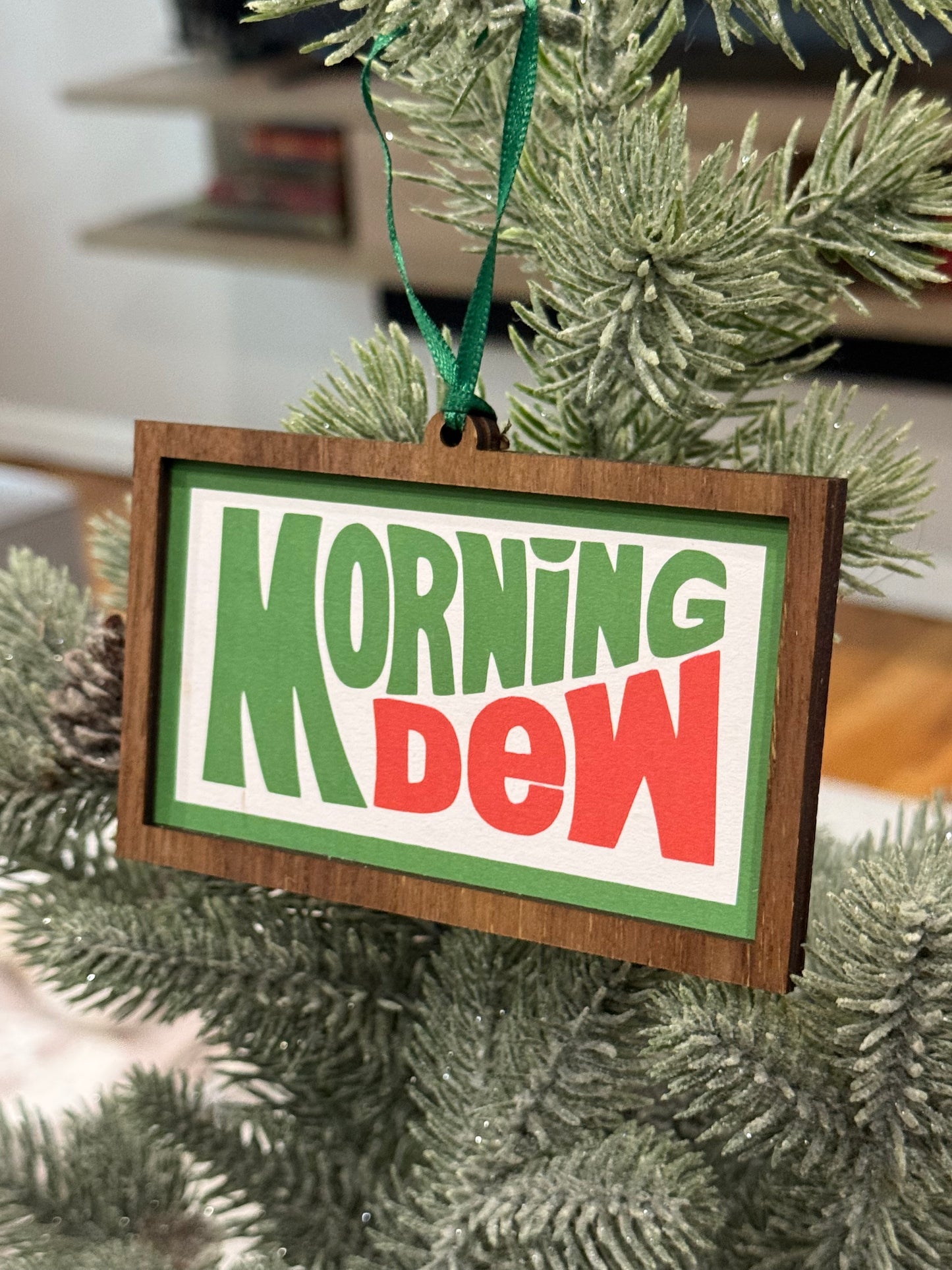 Morning Dew Wood Ornament