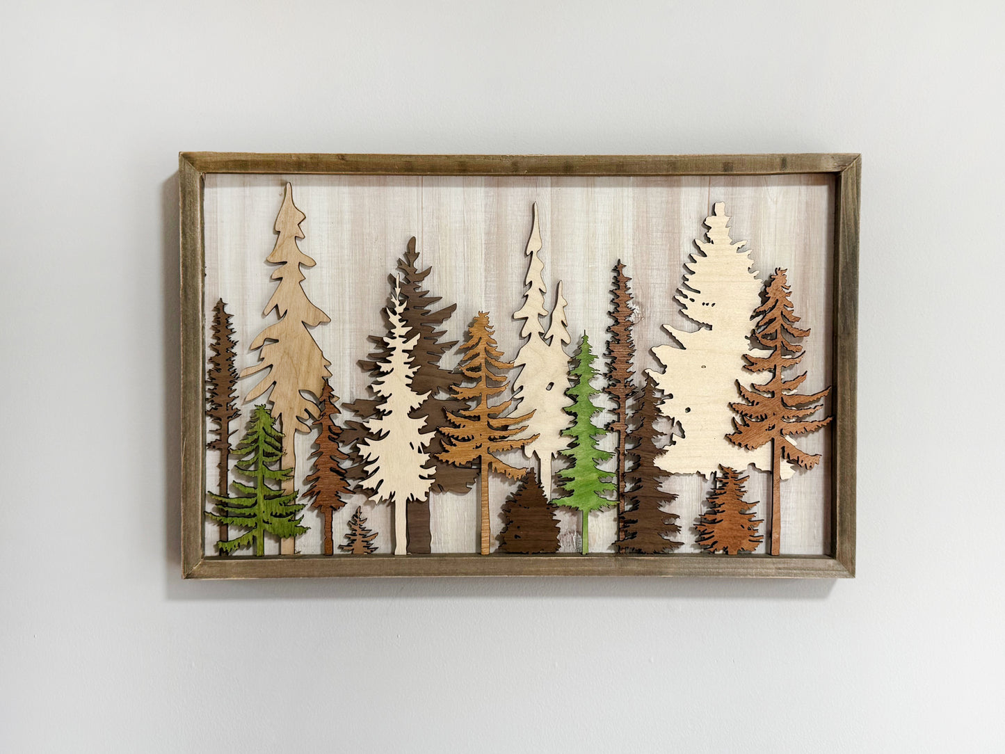 LARGE Layered Framed Tree Art