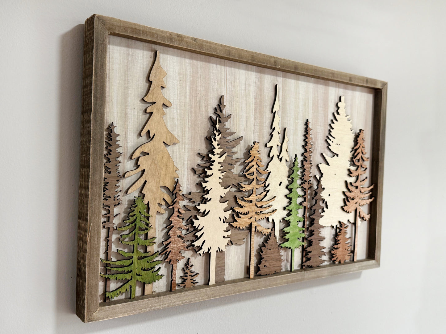 LARGE Layered Framed Tree Art