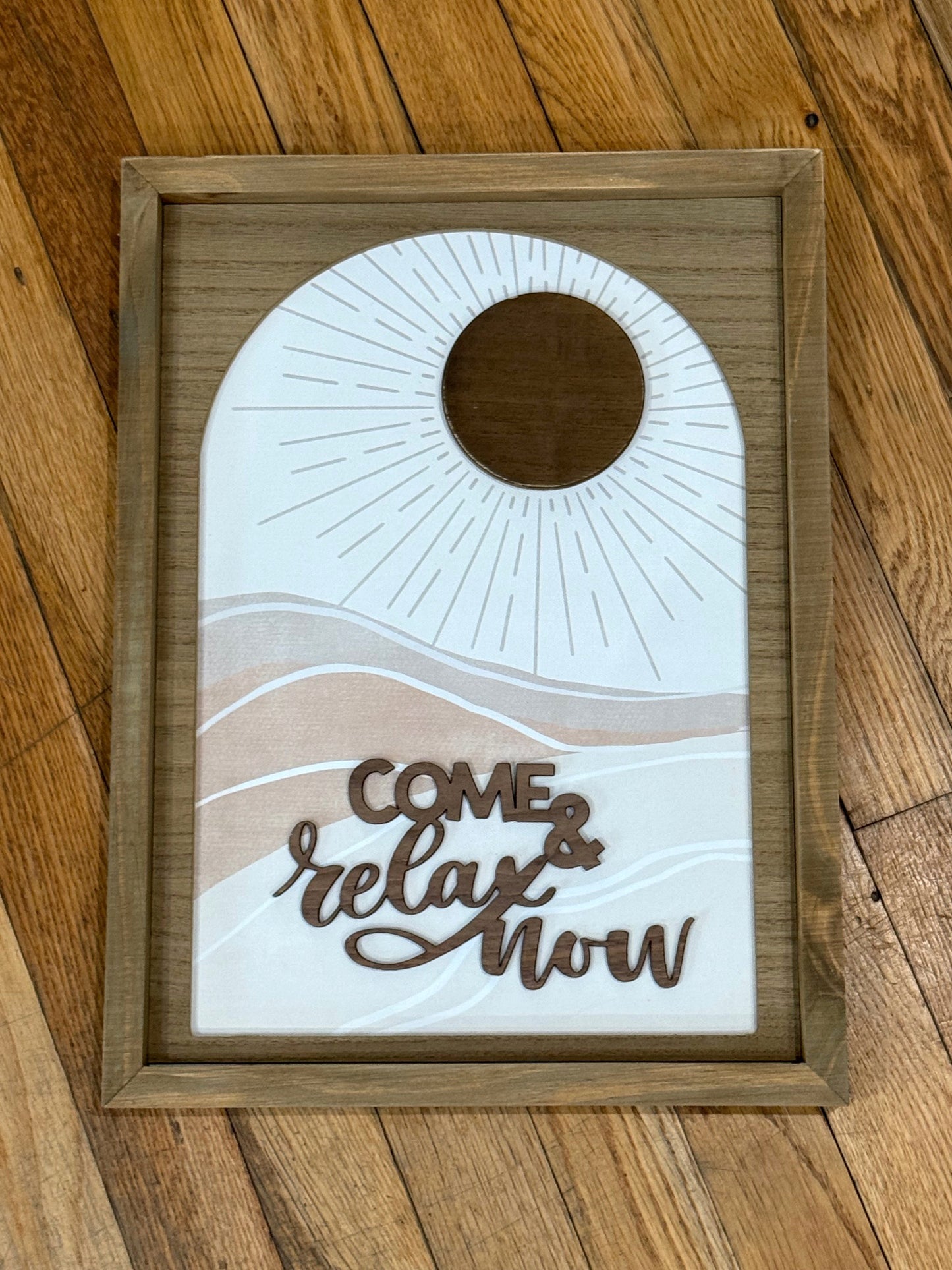 Come & Relax Now Canvas & Wood Framed Art