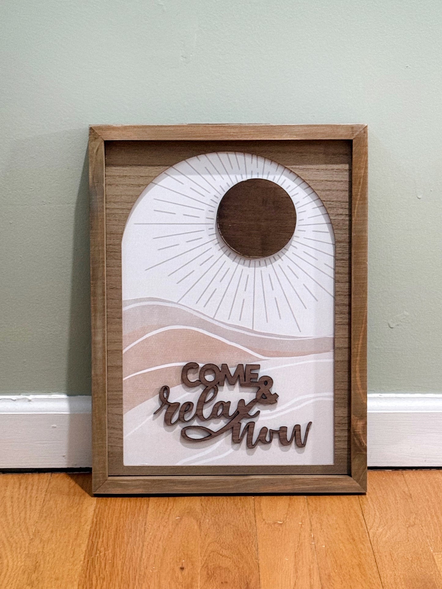 Come & Relax Now Canvas & Wood Framed Art