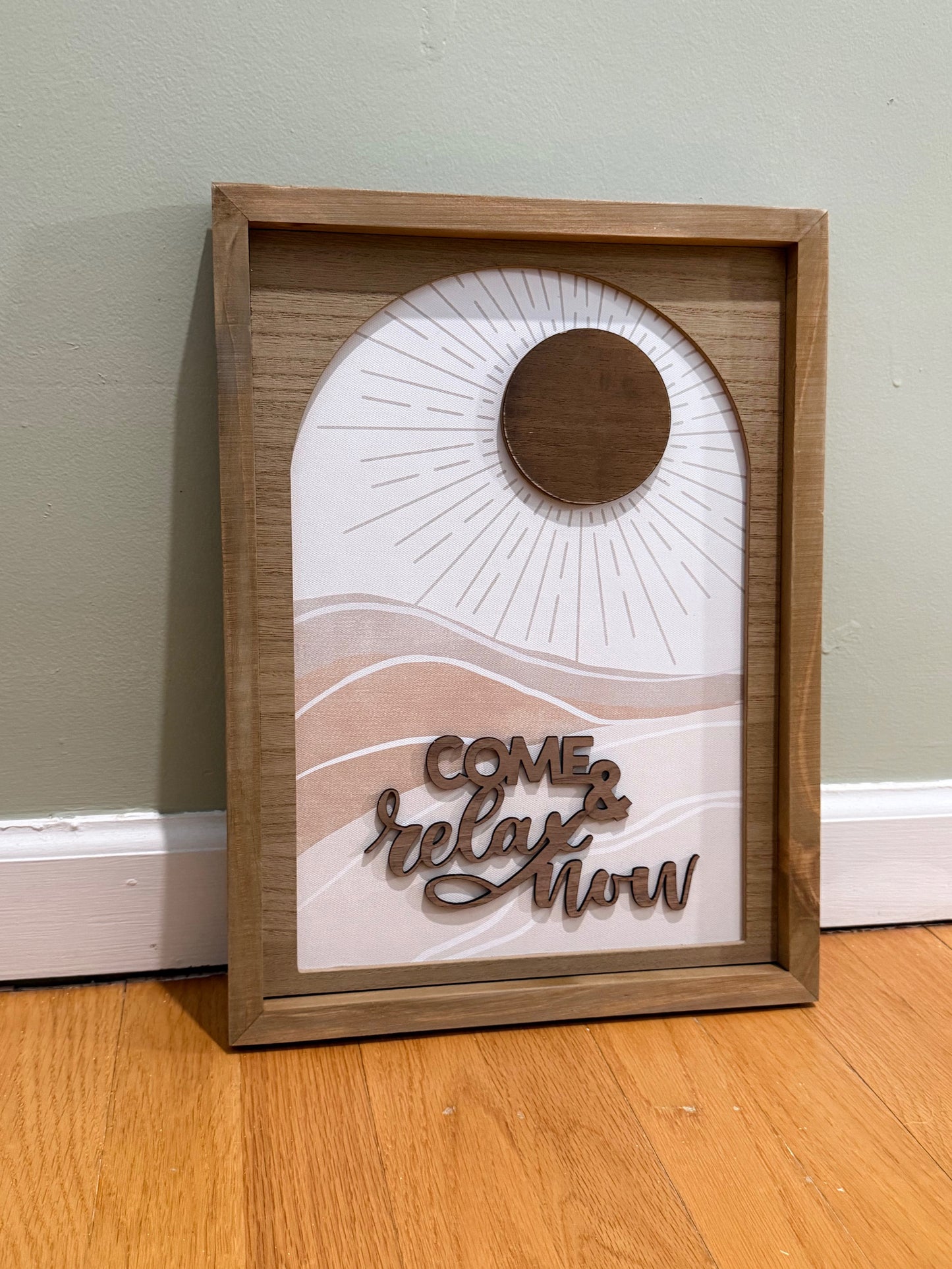 Come & Relax Now Canvas & Wood Framed Art